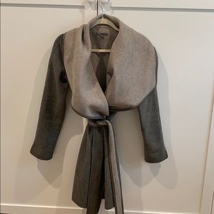 Vince wool and leather trimmed jacket/sweater